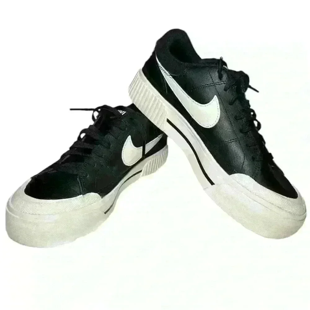 Nike Court Legacy Leather Lift Womens Platform Trainers DM7590 001 US Size 7.5